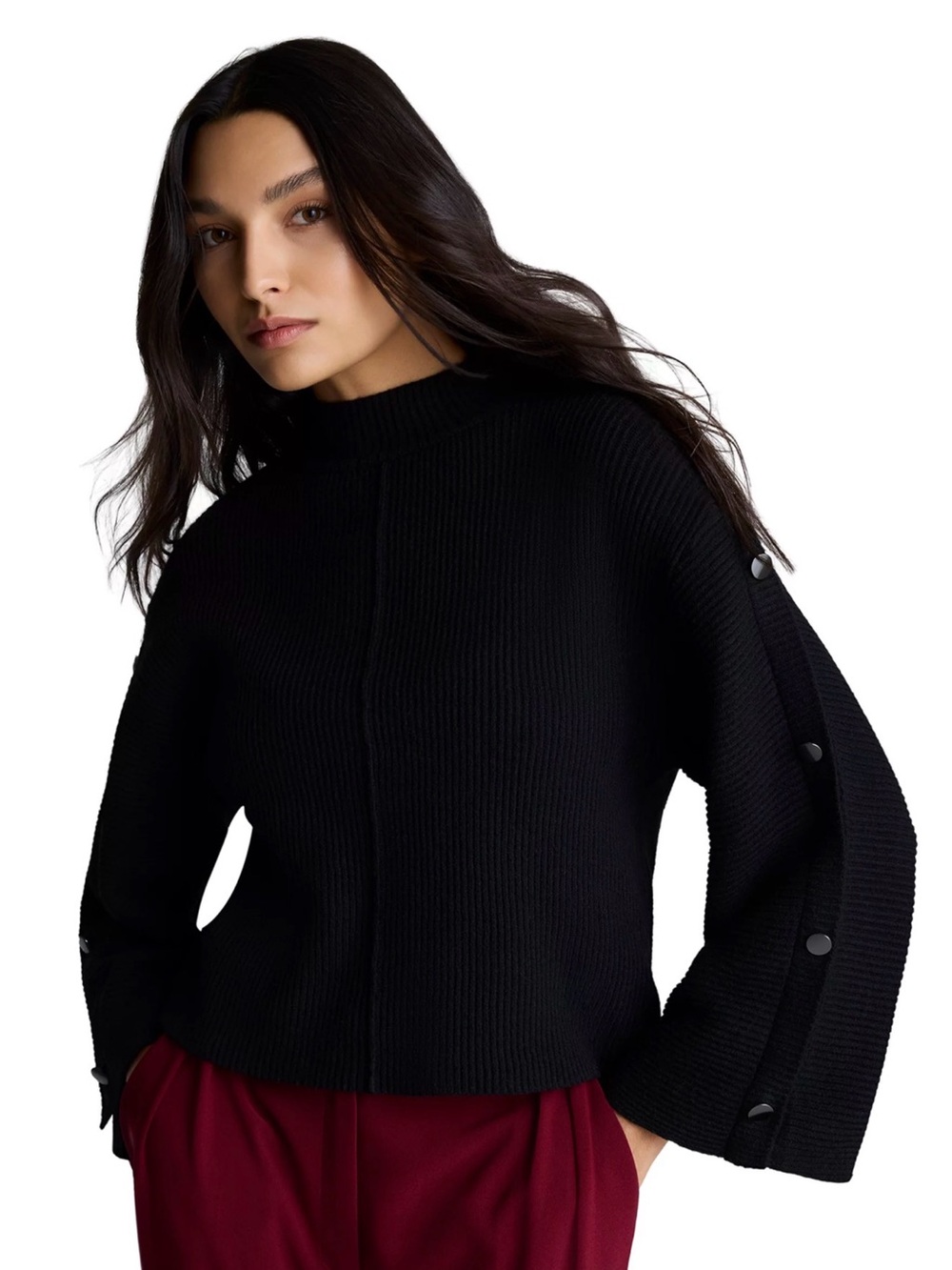 Kenneth Cole Women's Ribbed Mock Neck Sweater, XL, NWT